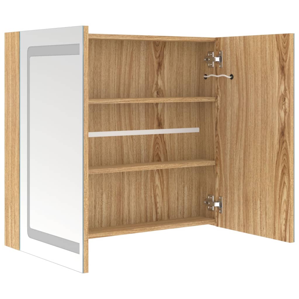 VidaXL Armadietto a Specchio con Luci LED Grigio Cemento 80x12x45 cm