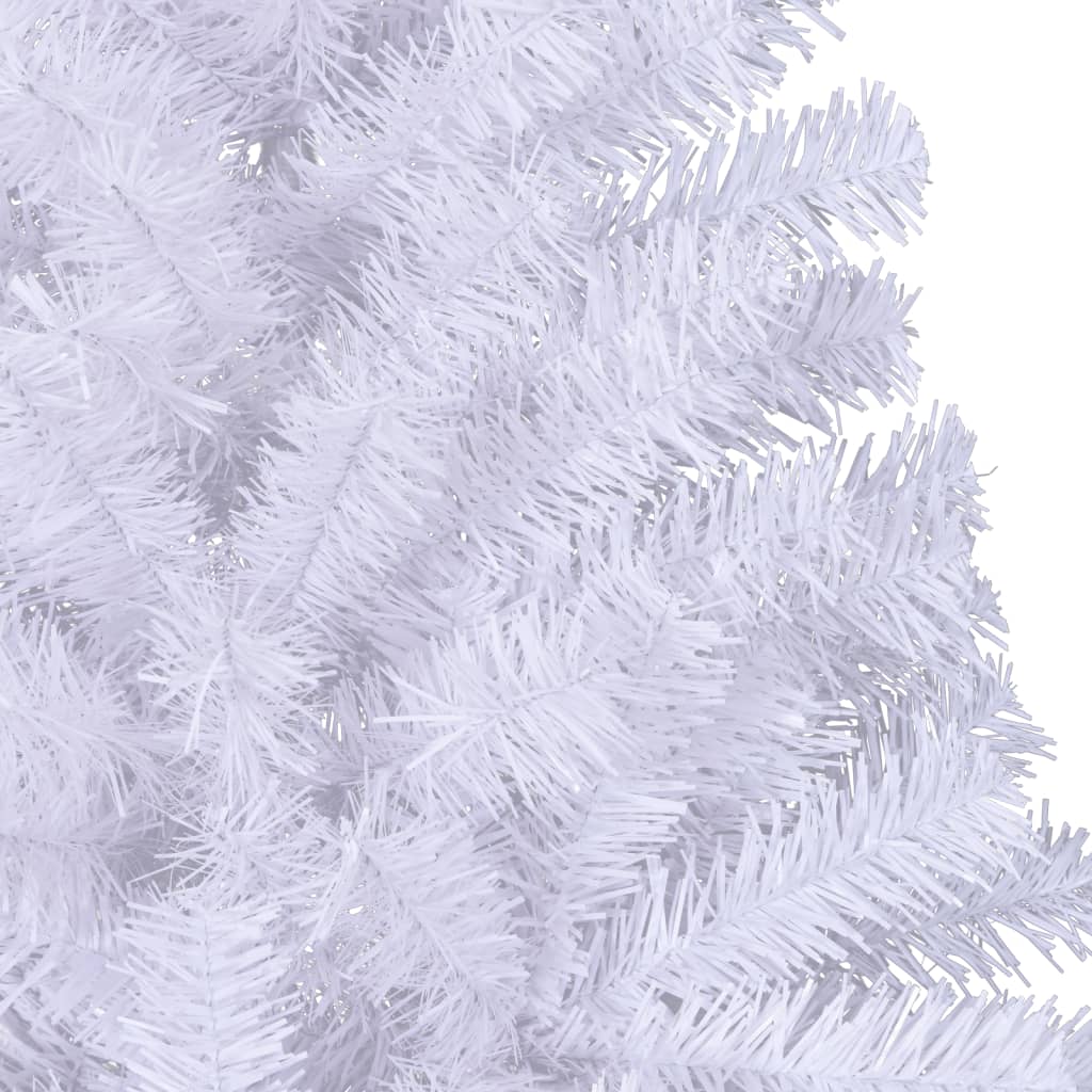 vidaXL Albero Natale a Metà con Luci LED Bianco 180 cm in PVC