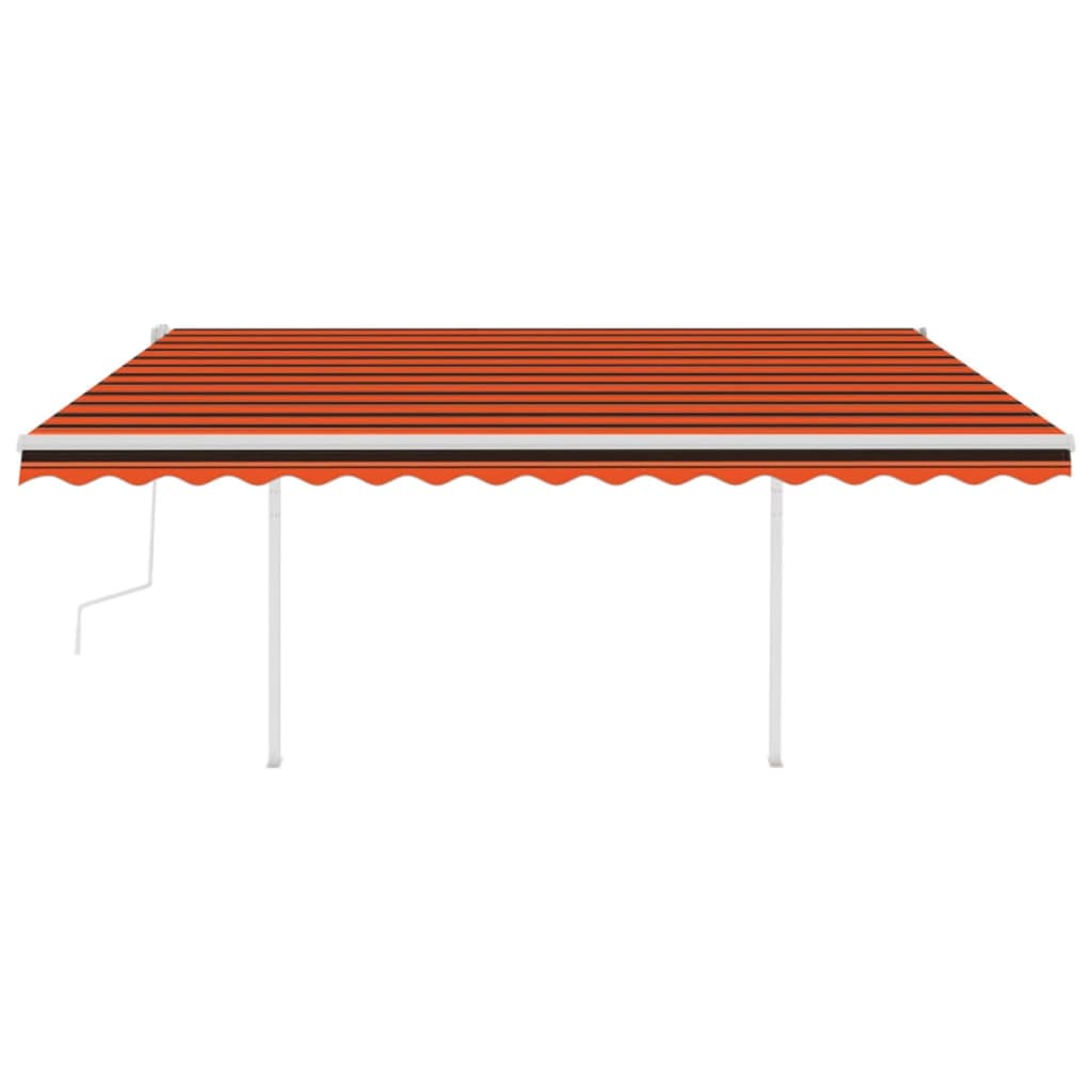 vidaXL Tenda da Sole Retrattile Manuale LED 4x3 m Arancione Marrone