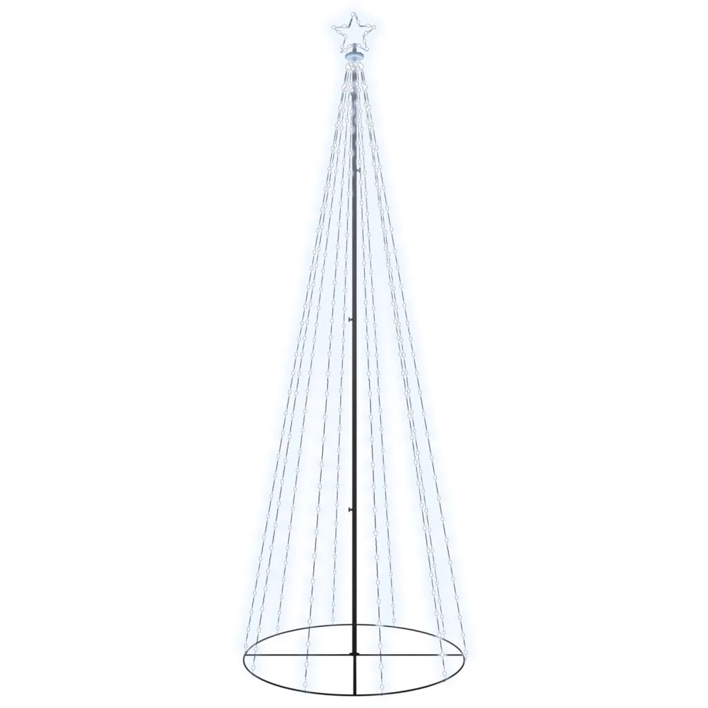 vidaXL Albero di Natale a Cono Bianco Freddo 310 LED 100x300 cm