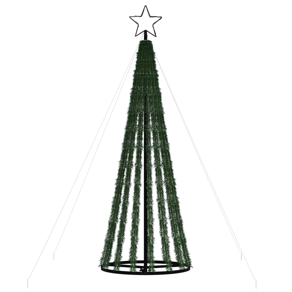 vidaXL Illuminazione Albero di Natale a Cono 275LED Bianco Caldo 180cm