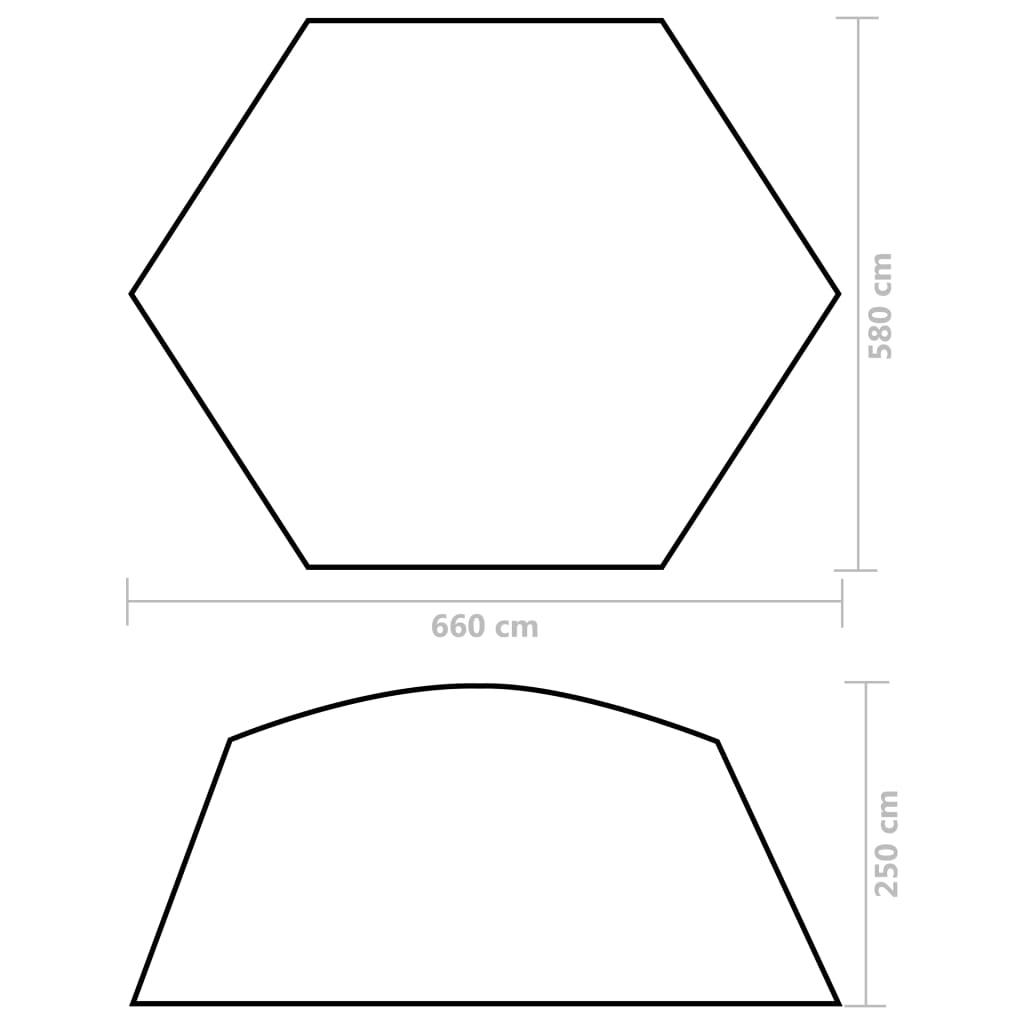 vidaXL Tenda per Piscina in Tessuto 660x580x250 cm Grigia