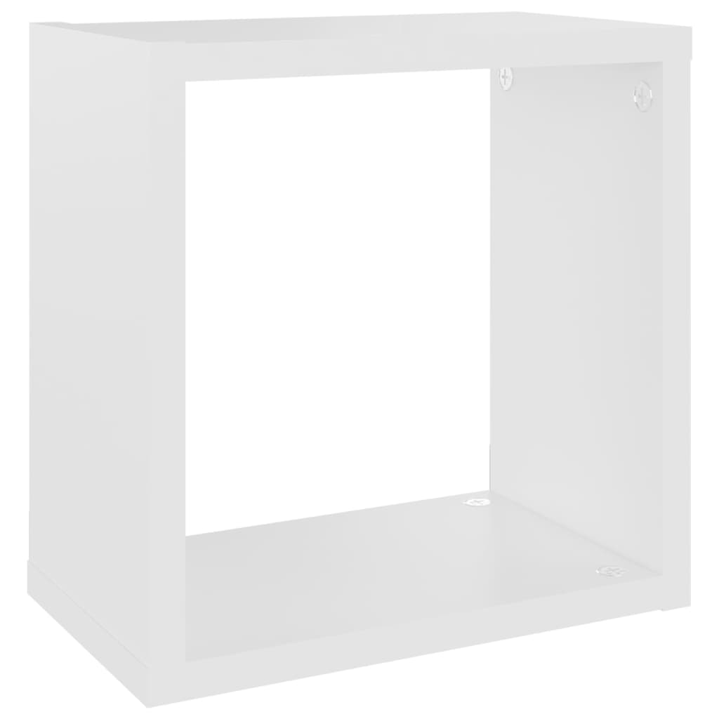 vidaXL Mensole Parete a Cubo 4 pz Bianco e Rovere Sonoma 26x15x26 cm