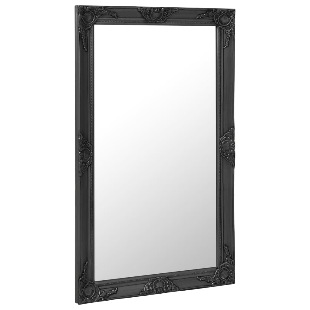 vidaXL Specchio da Parete Stile Barocco 60x100 cm Nero