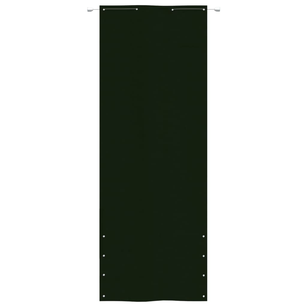 vidaXL Paravento per Balcone Verde Scuro 80x240 cm in Tessuto Oxford