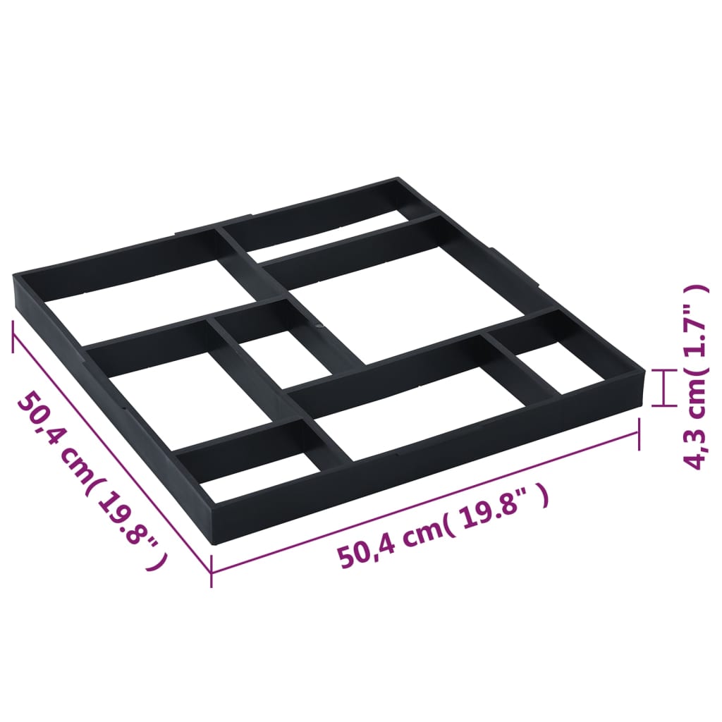 vidaXL Stampi per Pavimenti 2 pz 50,4x50,4x4,3 cm Plastica