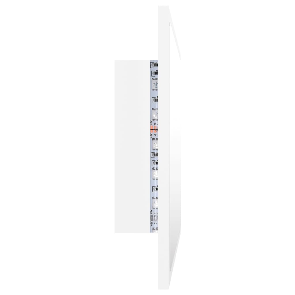 vidaXL Specchio da Bagno con LED Bianco 60x8,5x37 cm in Acrilico