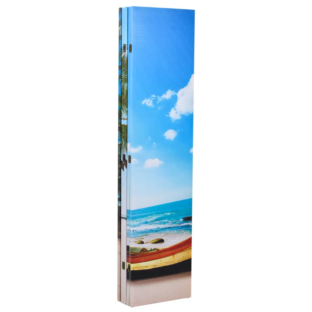 vidaXL Paravento Pieghevole 200x170 cm con Stampa Spiaggia