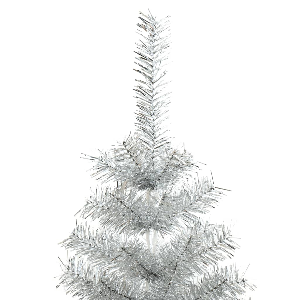 vidaXL Albero di Natale Artificiale con Supporto Argento 210 cm PET