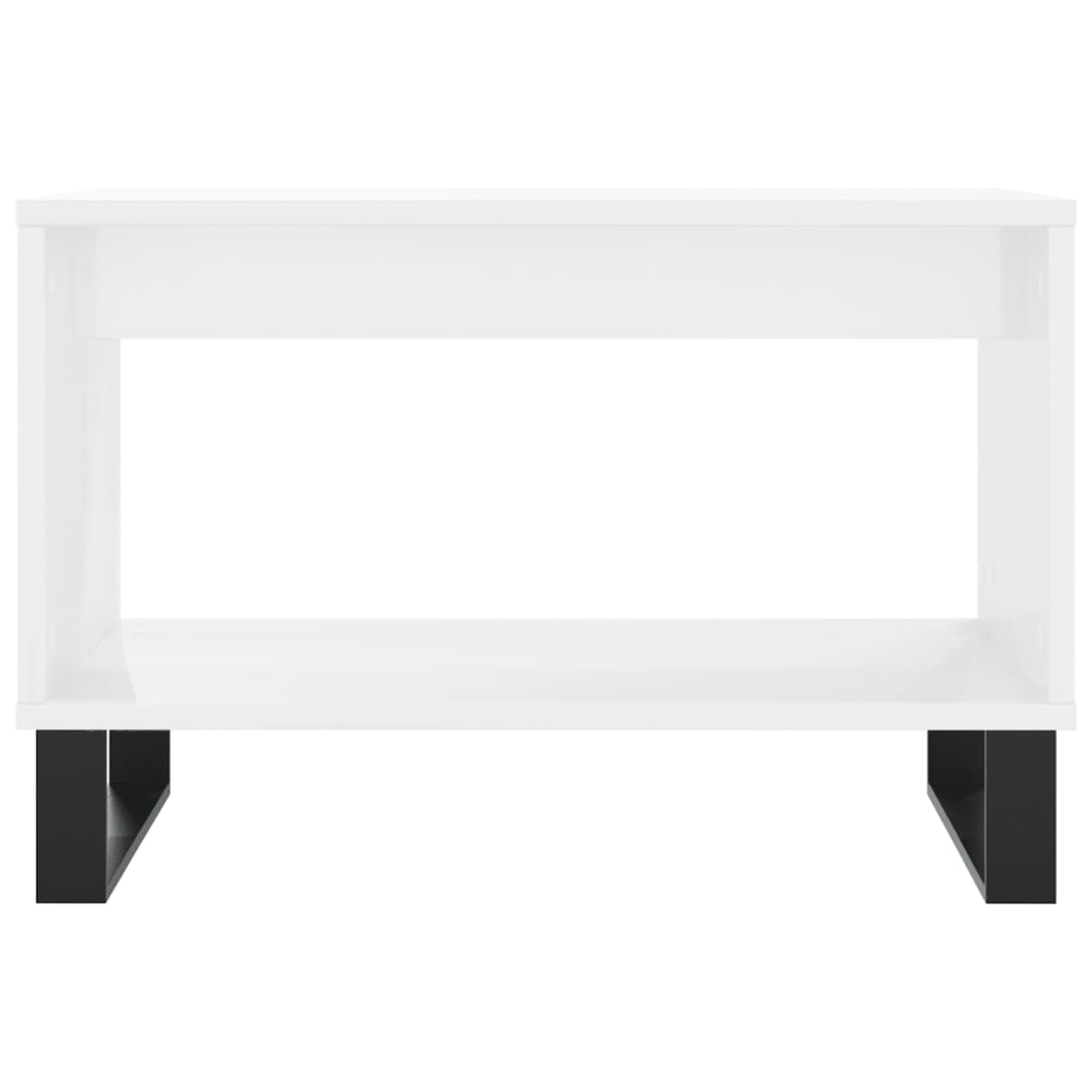 vidaXL Tavolino da Salotto Bianco Lucido 60x50x40 cm Legno Multistrato