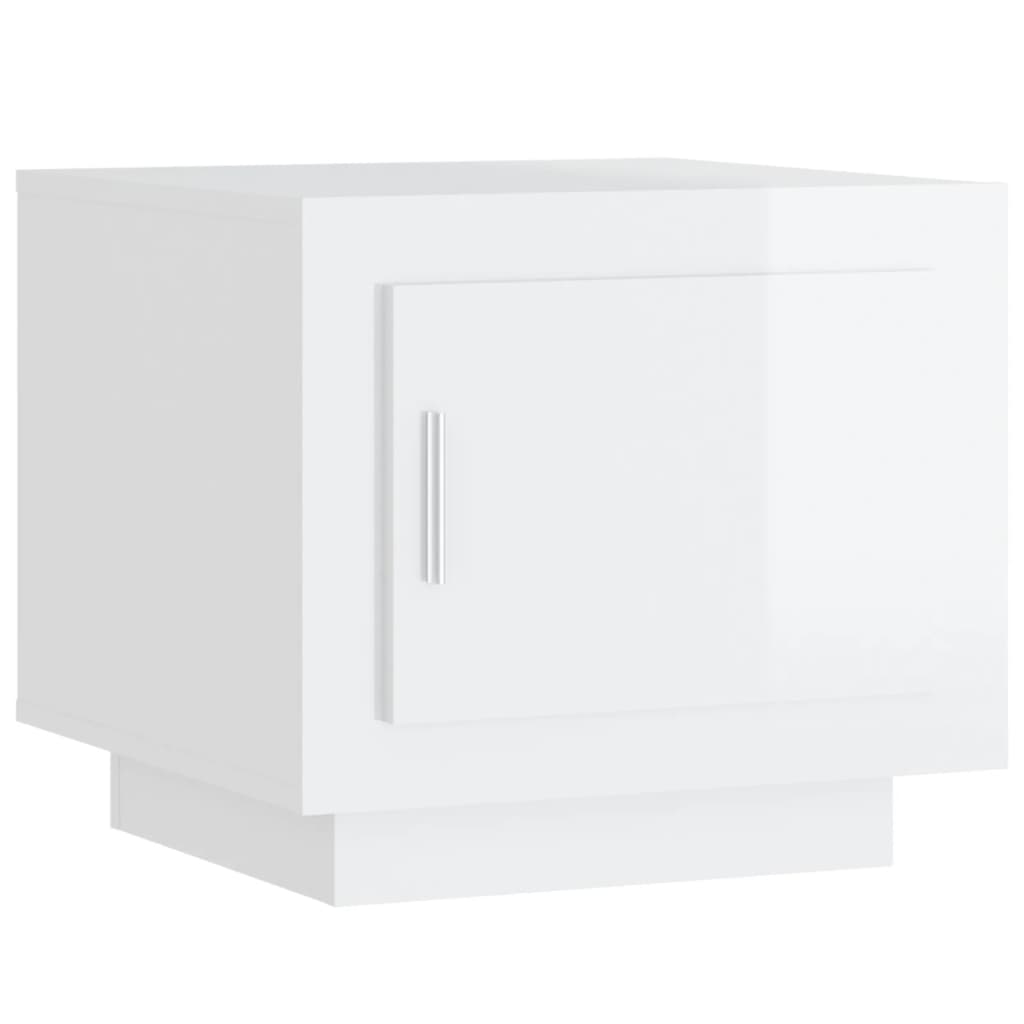 vidaXL Tavolino da Salotto Bianco Lucido 51x50x45 cm Legno Multistrato