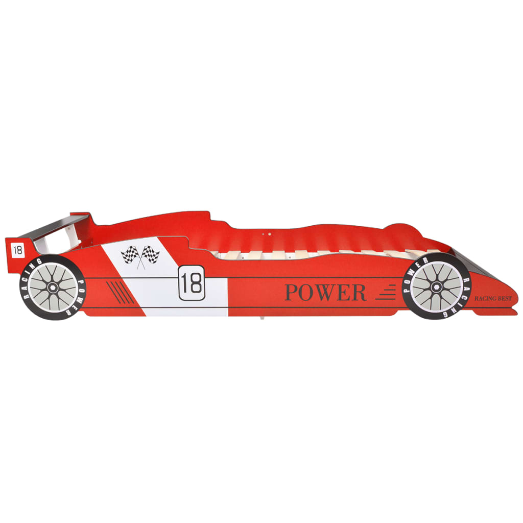 vidaXL Letto Bimbo Auto da Corsa 90x200 cm Rosso