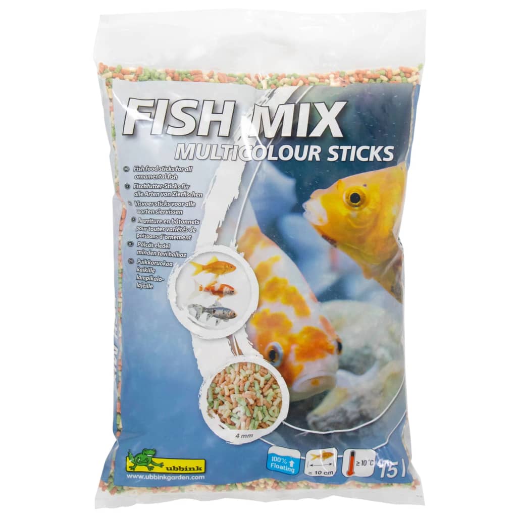 Ubbink Mangime per Pesci Fish Mix Multicolour Sticks 4 mm 15 L