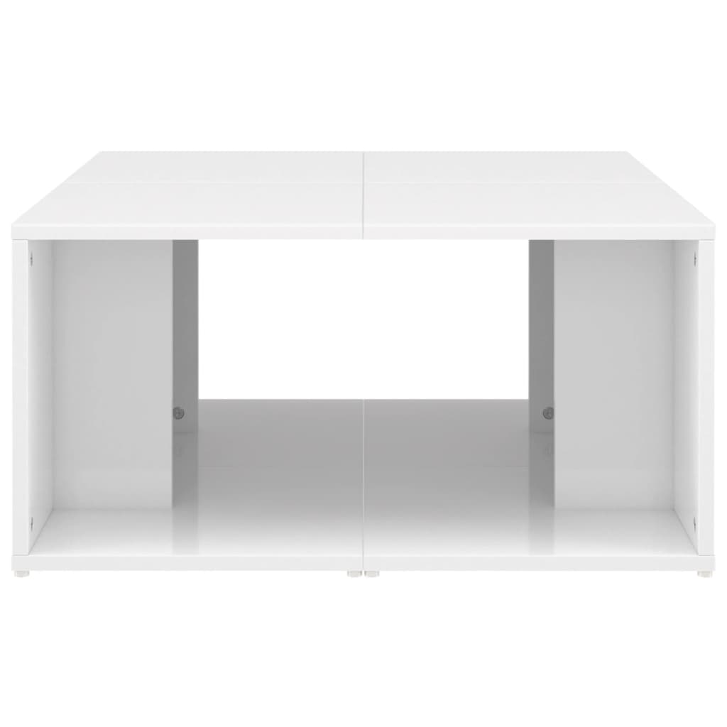 vidaXL Tavolini da Salotto 4 pz Bianco Lucido 33x33x33 cm Multistrato