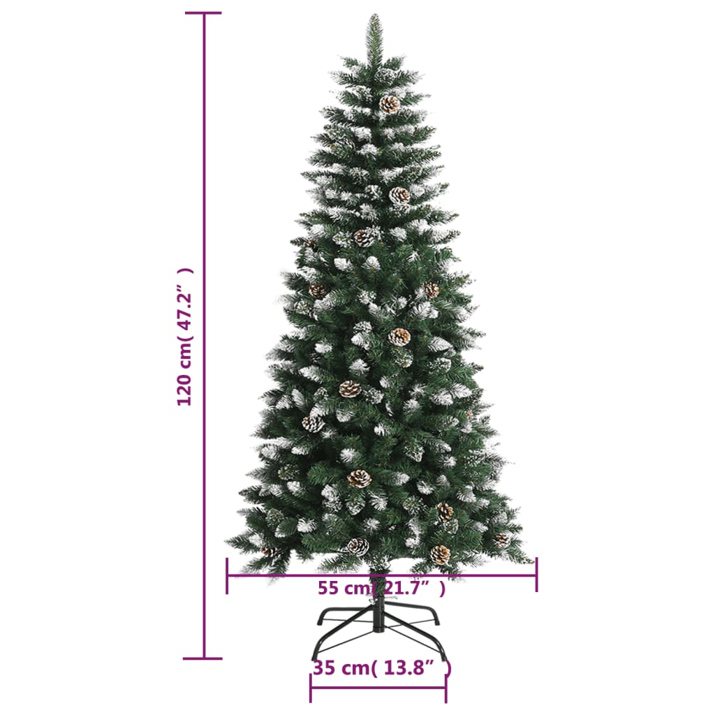 vidaXL Albero di Natale Artificiale con Base Verde 120 cm PVC