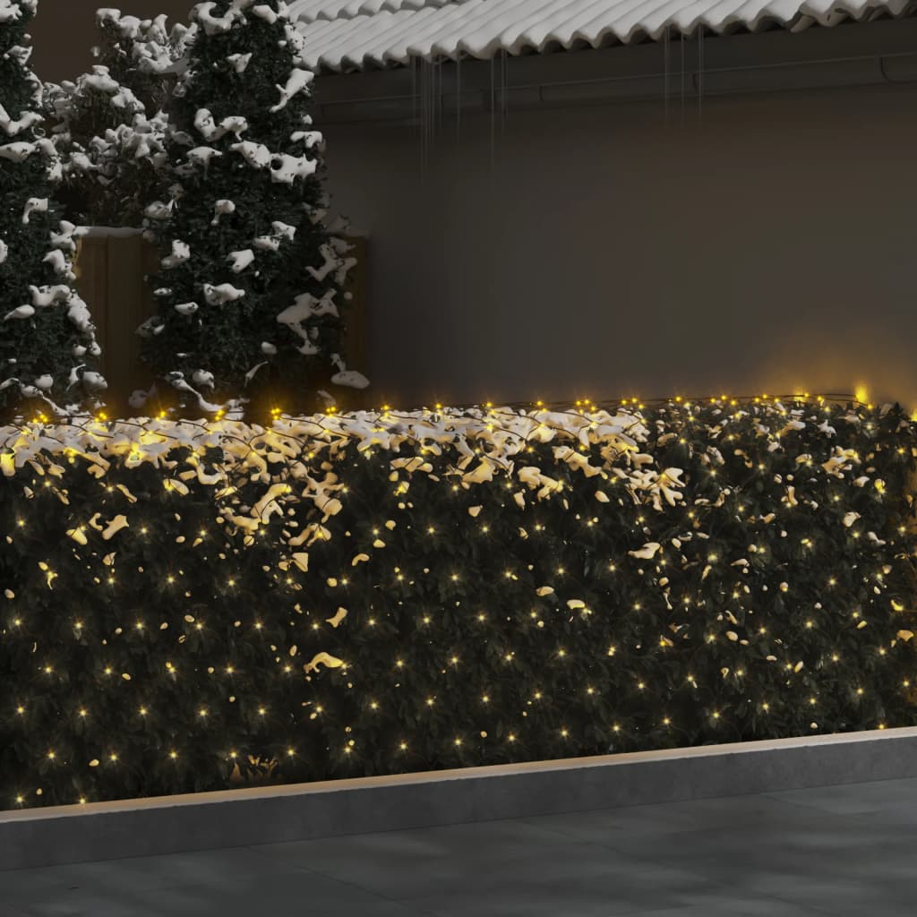vidaXL Luci di Natale Rete Bianco Caldo 3x2m 204 LED Interni Esterni