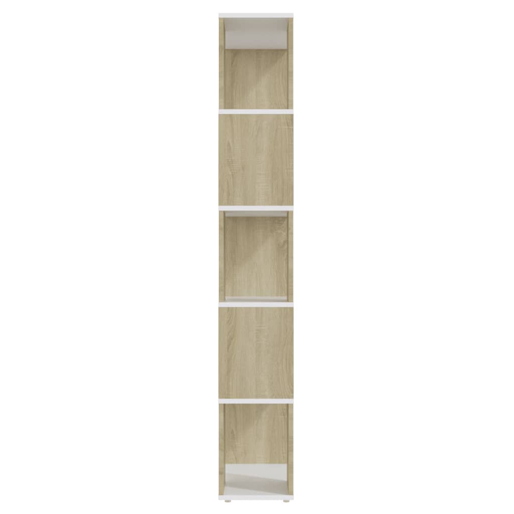 vidaXL Libreria/Divisorio Bianco e Rovere Sonoma 60x24x155 cm