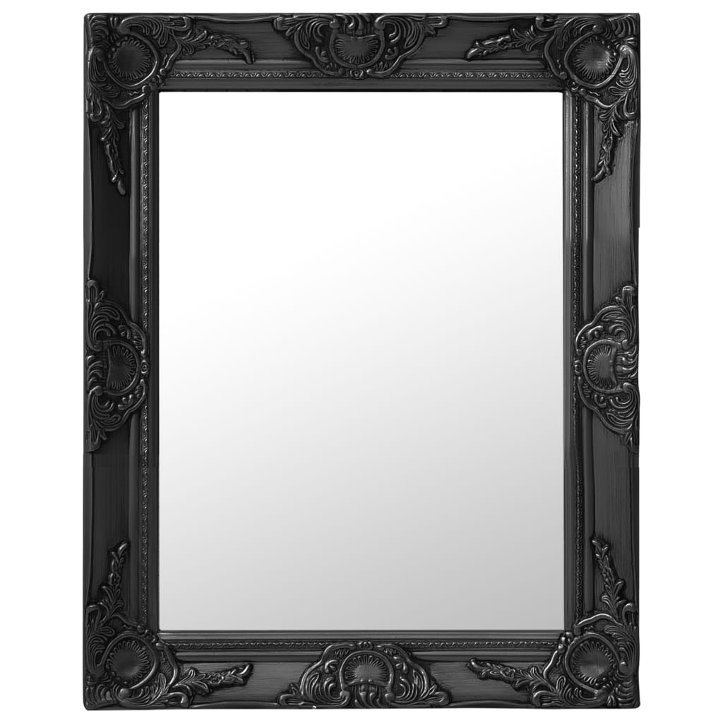 vidaXL Specchio da Parete Stile Barocco 50x60 cm Nero