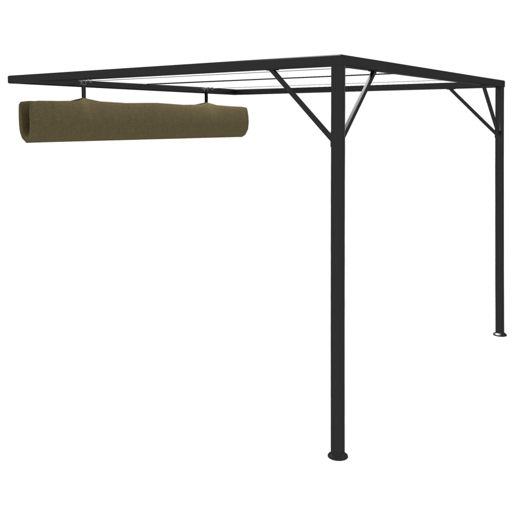 Gazebo da Giardino con Tetto a Scomparsa 3x3 m Antracite