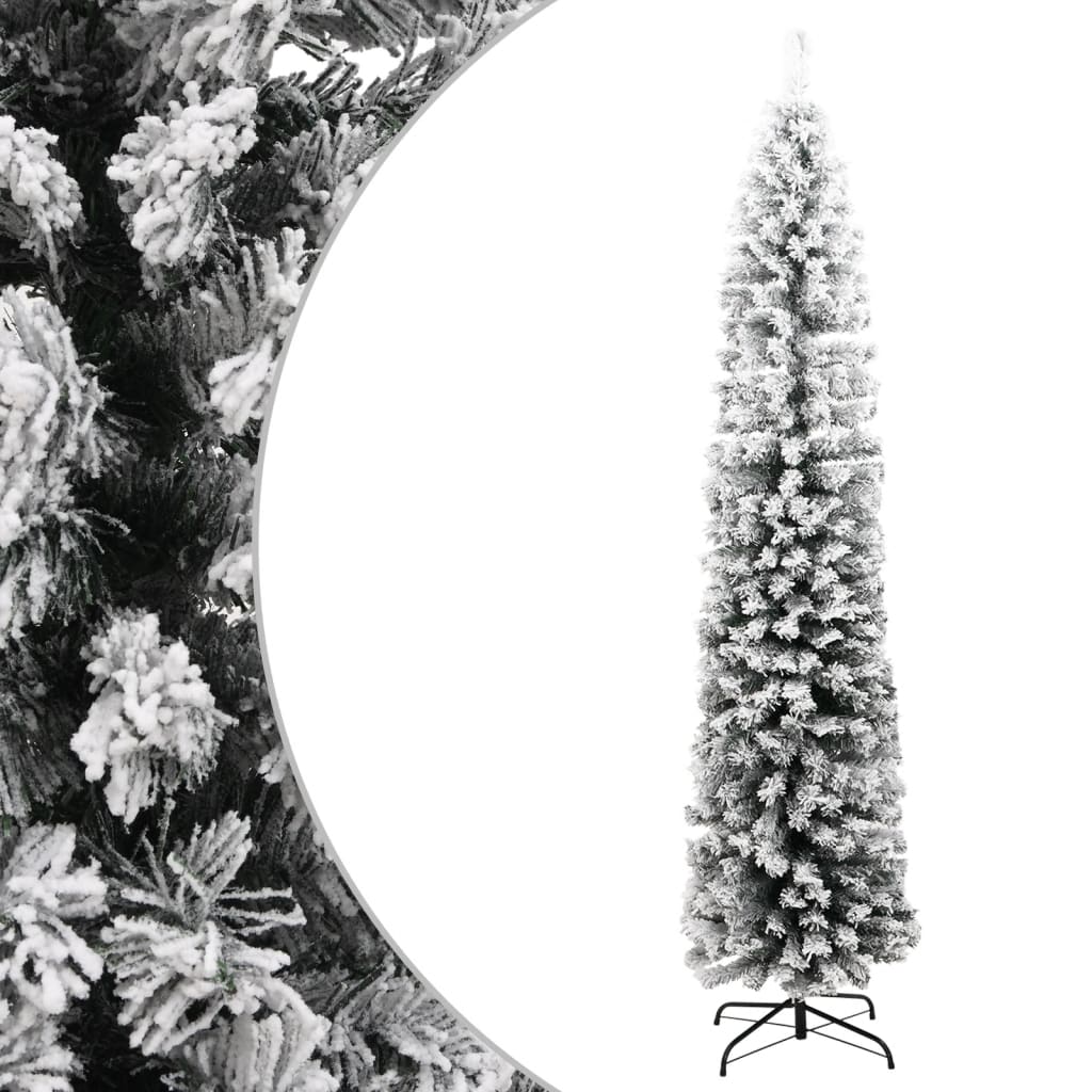 vidaXL Albero di Natale Artificiale con Neve Fioccata Verde 240 cm PVC