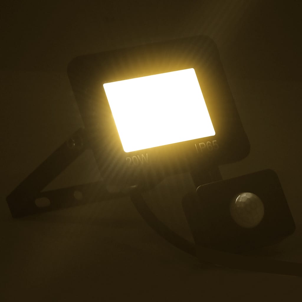 vidaXL Faretto a LED con Sensore 20 W Bianco Caldo