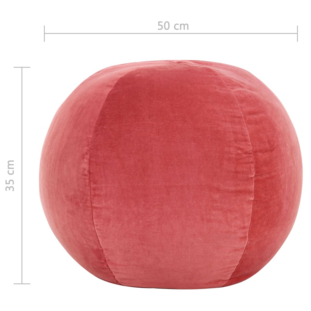 vidaXL Pouf in Velluto di Cotone 50x35 cm Rosa