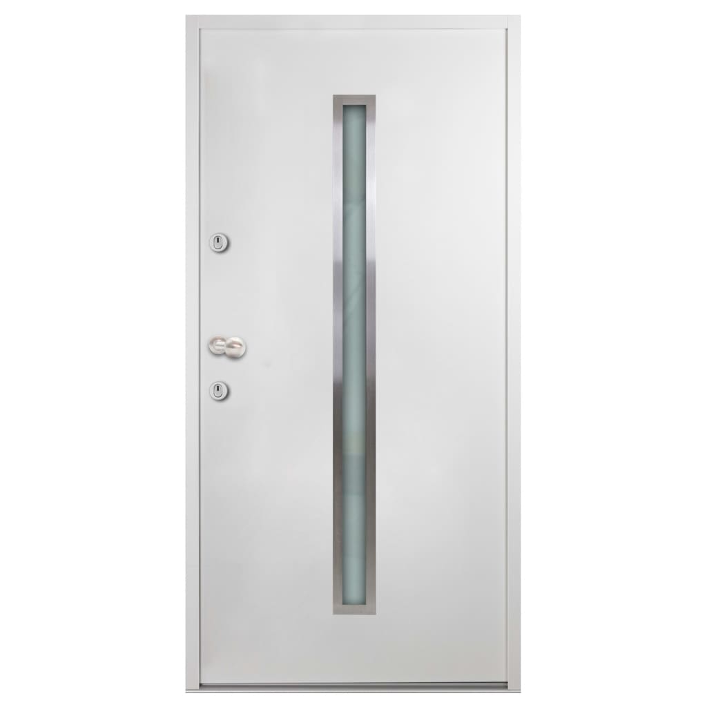 vidaXL Porta Ingresso in Alluminio Bianca 100x200 cm