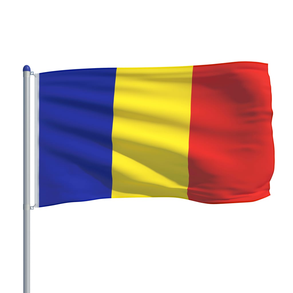 vidaXL Bandiera della Romania con Pennone in Alluminio 6 m