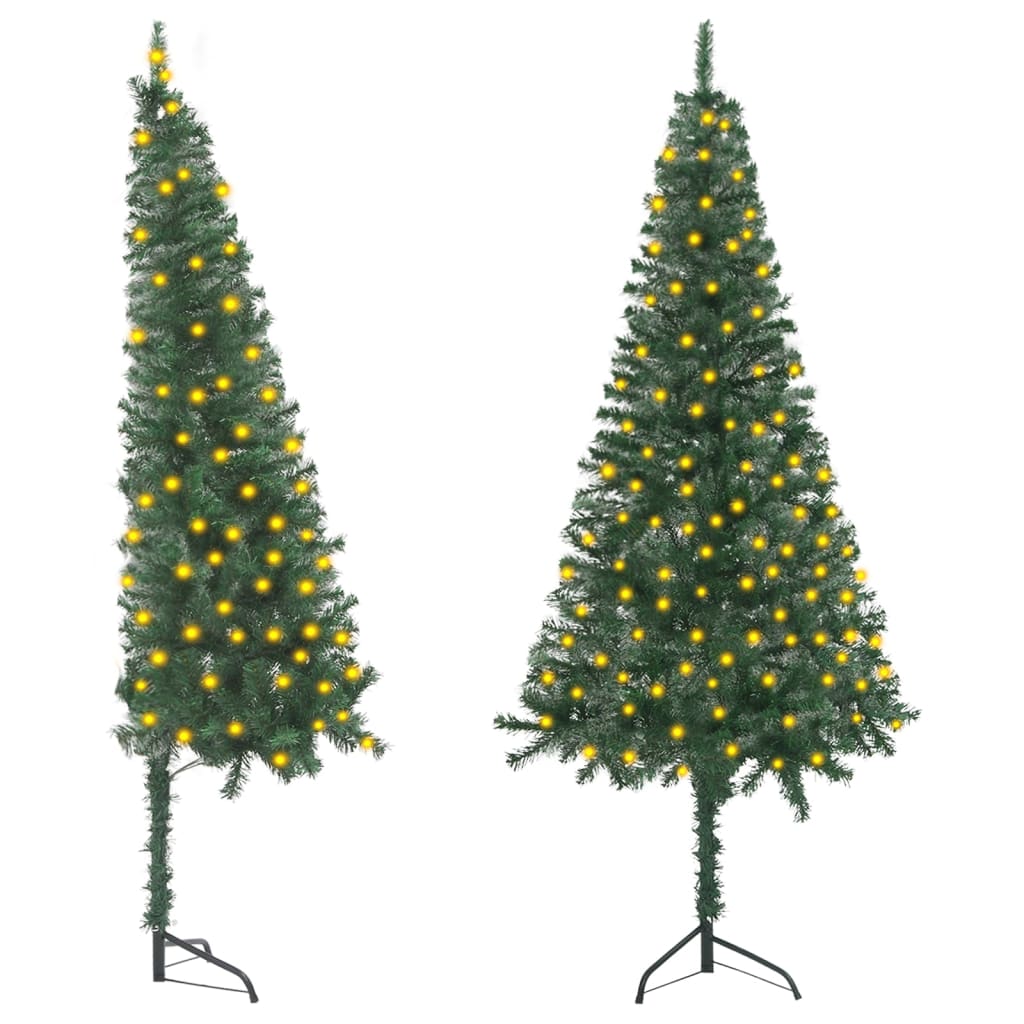 vidaXL Albero di Natale per Angolo Preiluminato 180 cm Verde PVC