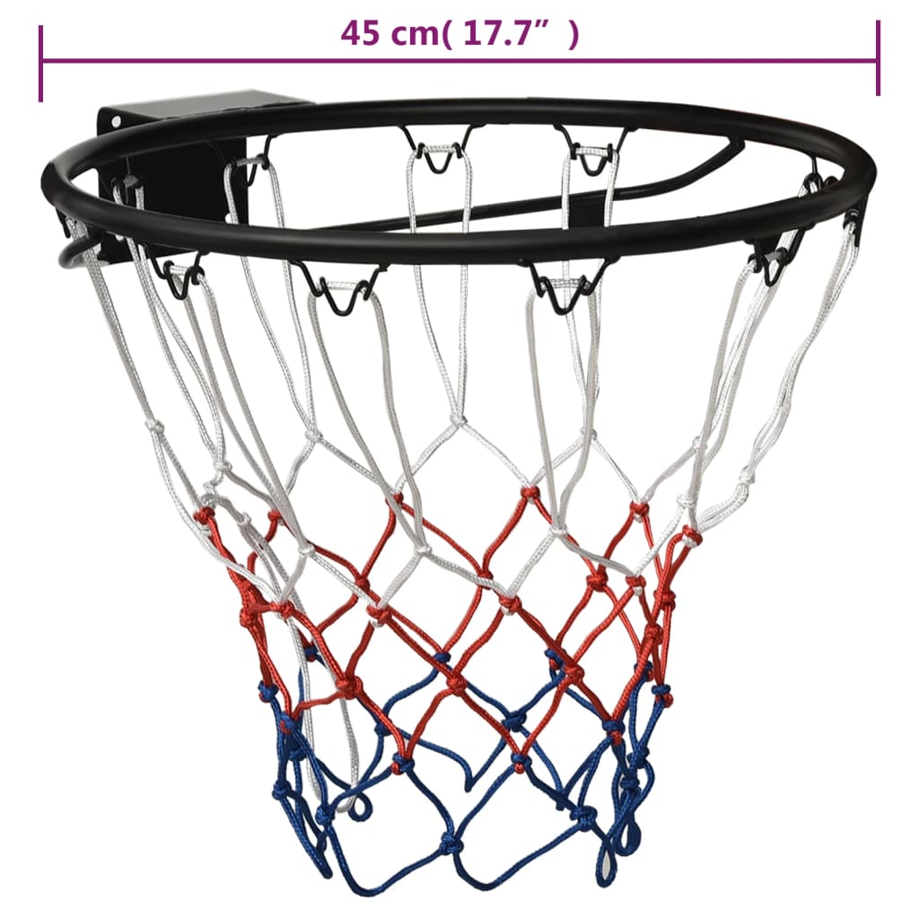 vidaXL Canestro da Basket Nero 45 cm Acciaio