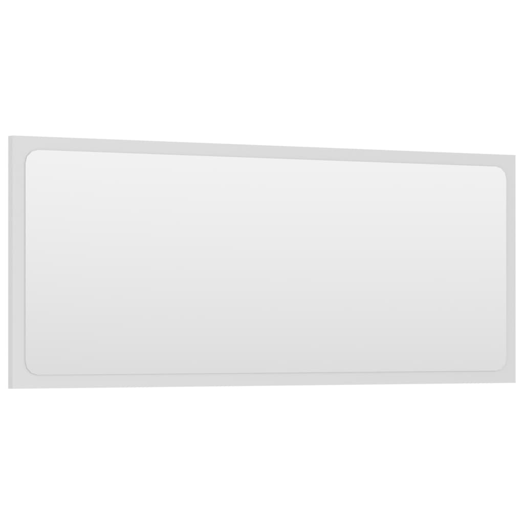 vidaXL Specchio da Bagno Bianco 90x1,5x37 cm in Legno Multistrato
