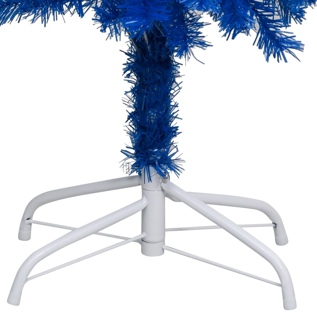 vidaXL Albero di Natale Preilluminato con Palline Blu 180 cm PVC