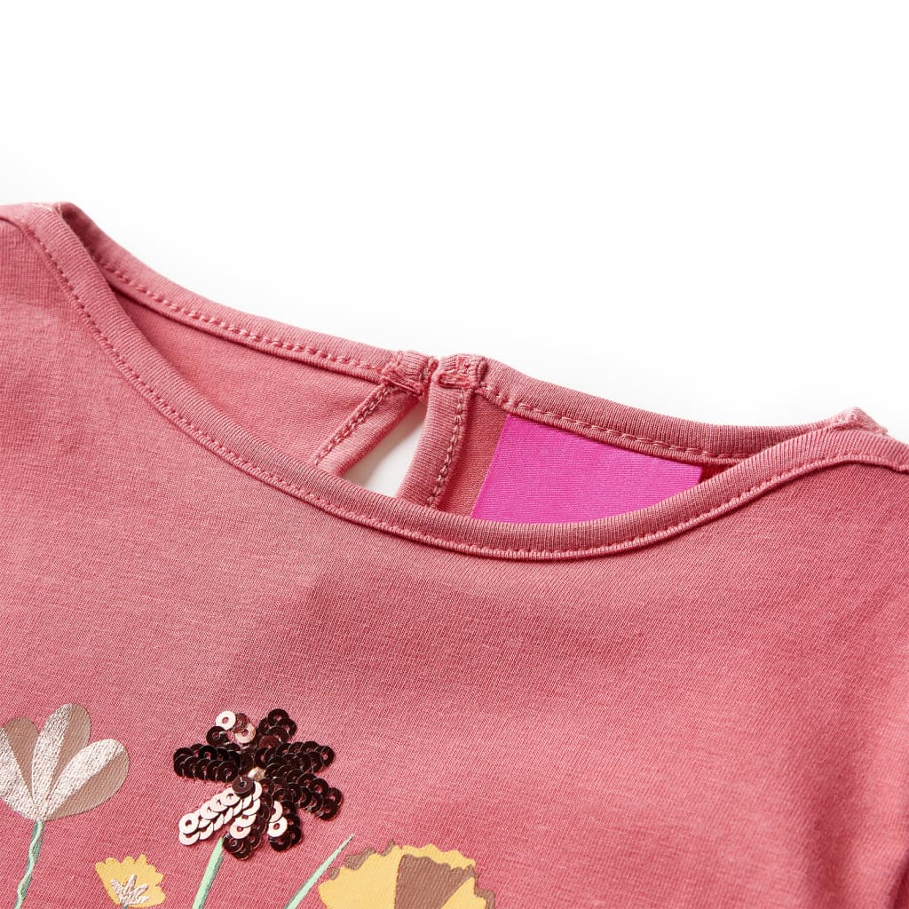 Maglietta da Bambina a Maniche Lunghe Rosa Antico 92