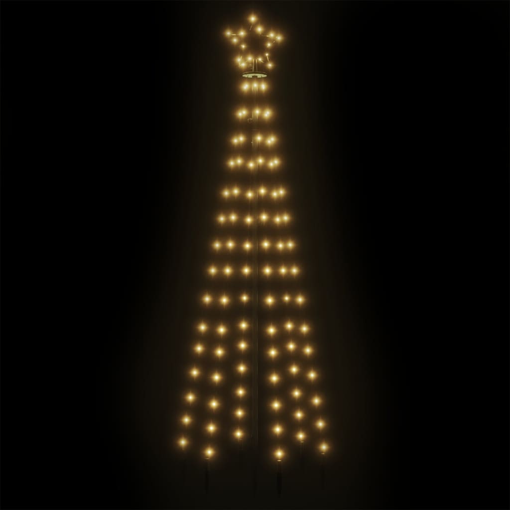 vidaXL Albero di Natale a Cono Bianco Caldo 108 LED 70x180 cm