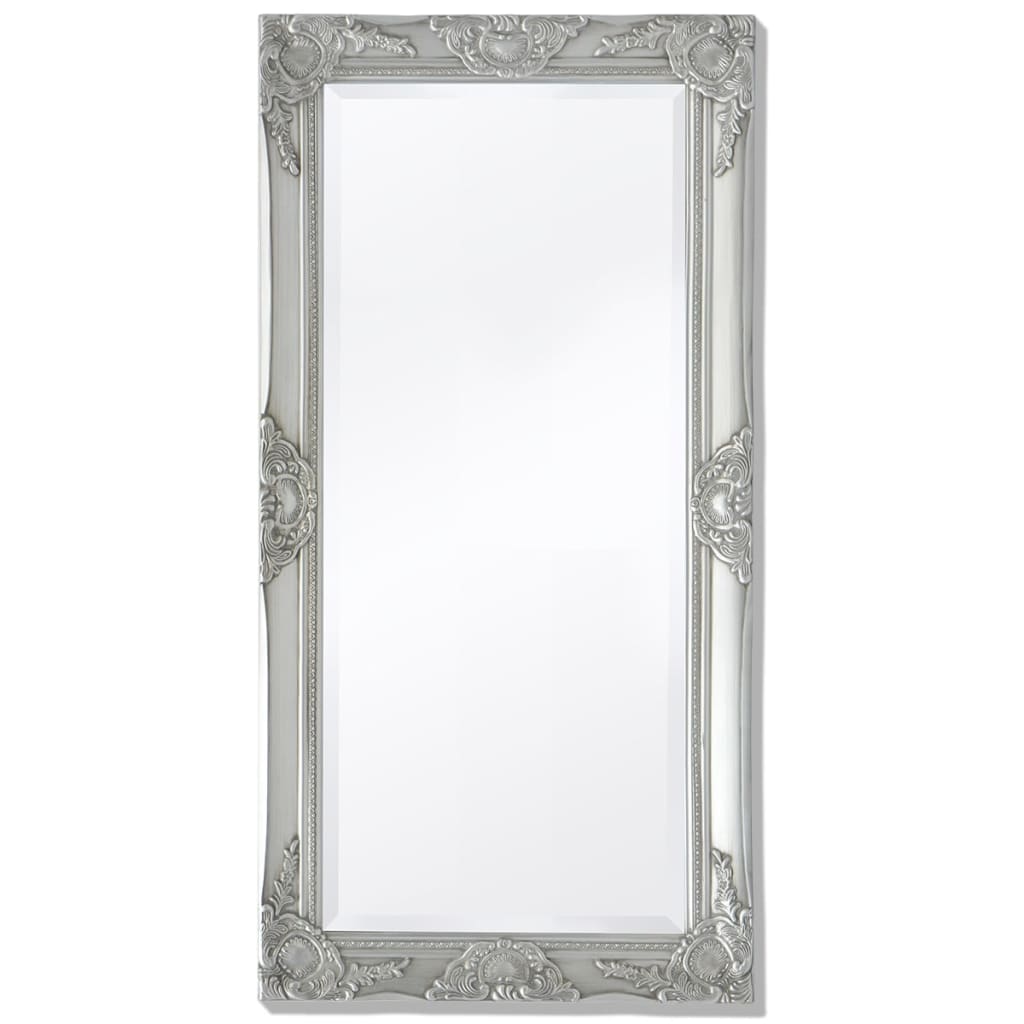 vidaXL Specchio da Parete Stile Barocco 100x50 cm Argento