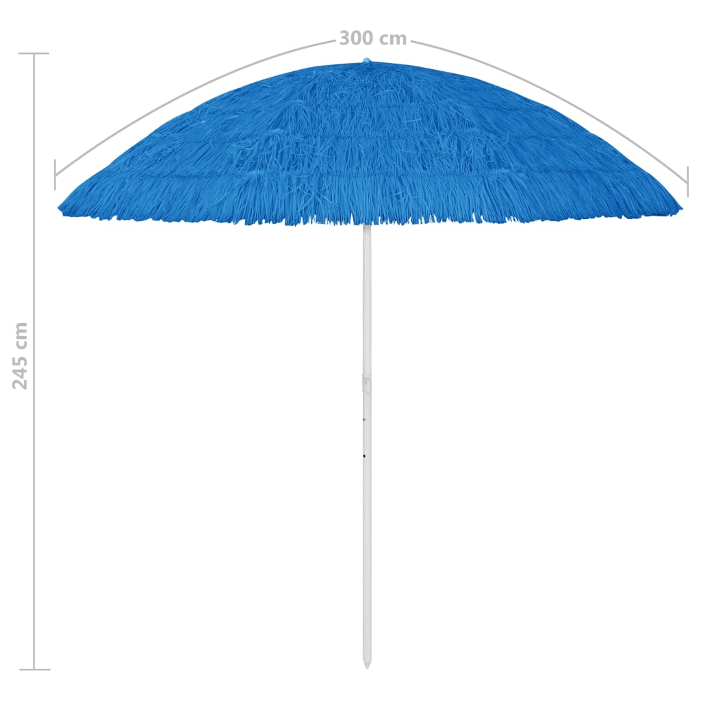vidaXL Ombrellone da Spiaggia Hawaii Blu 300 cm