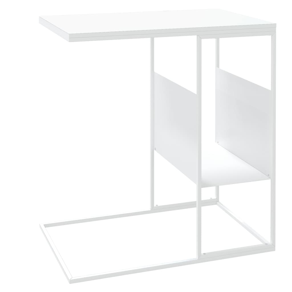 vidaXL Tavolino Bianco 55x36x59,5 cm Legno Multistrato