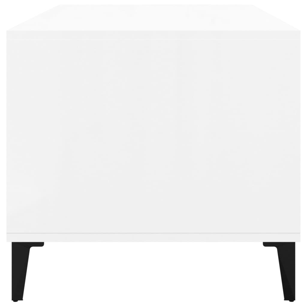 vidaXL Tavolino da Salotto Bianco Lucido 90x49x45 cm Legno Multistrato