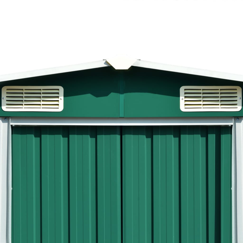 vidaXL Casetta da Giardino 257x298x178 cm in Metallo Verde