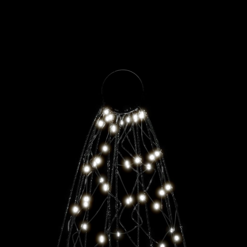 vidaXL Albero di Natale Pennone Bianco Freddo 3000 LED 800 cm