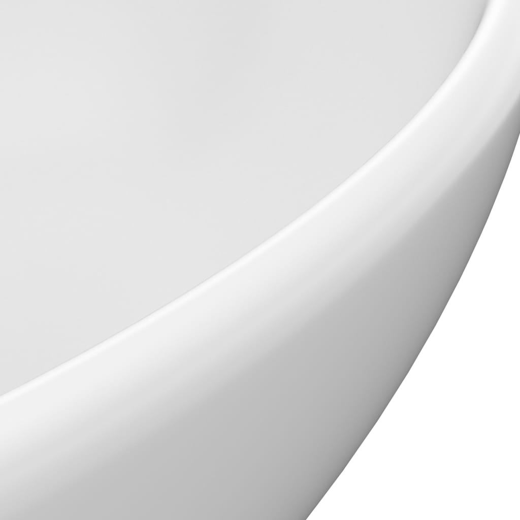 vidaXL Lavandino Lusso Ovale Bianco Opaco 40x33 cm in Ceramica