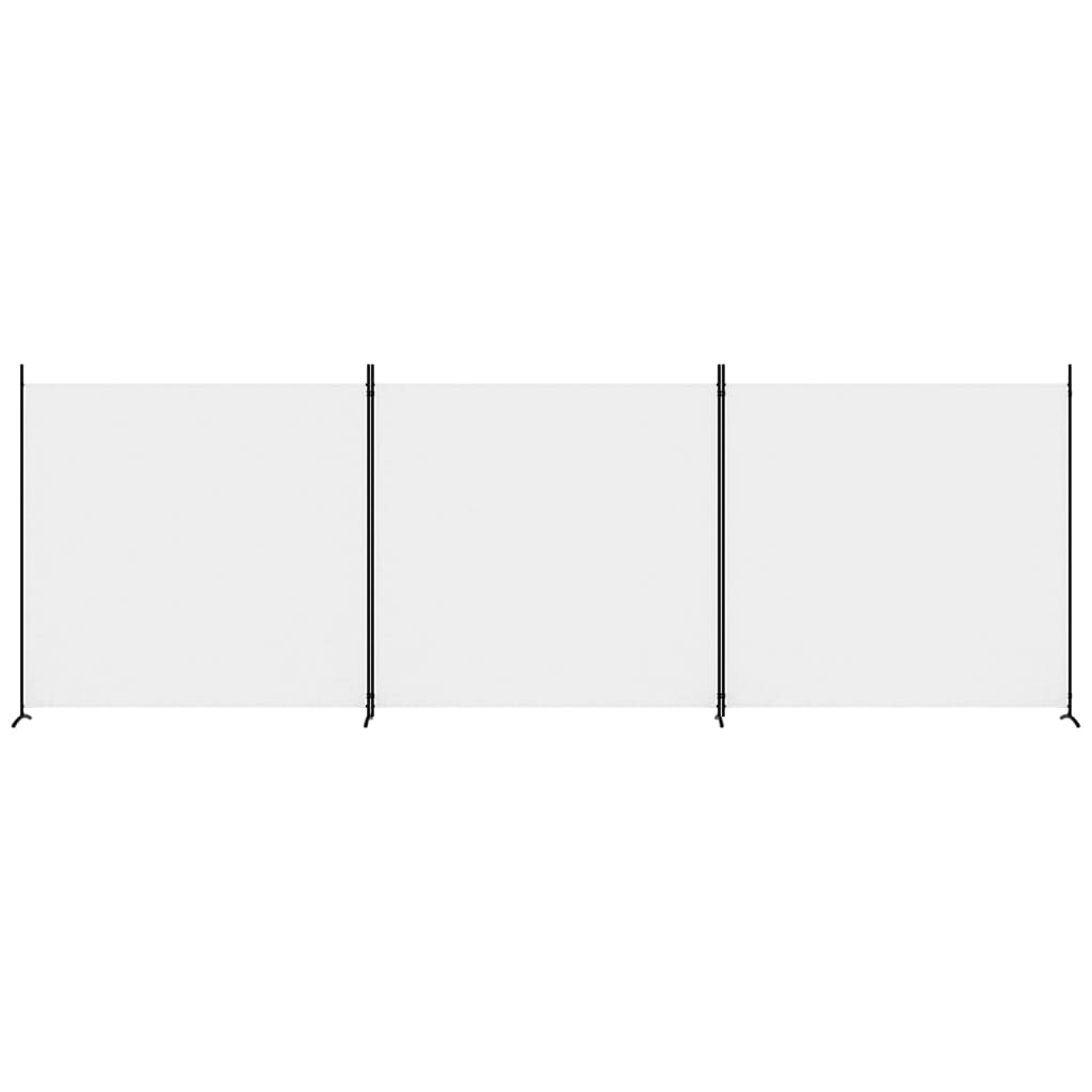 vidaXL Divisorio a 3 Pannelli bianco 525x180 cm in Tessuto