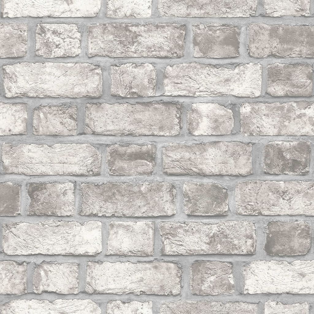 Noordwand Carta da Parati Homestyle Brick Wall Grigio e Bianco Avorio