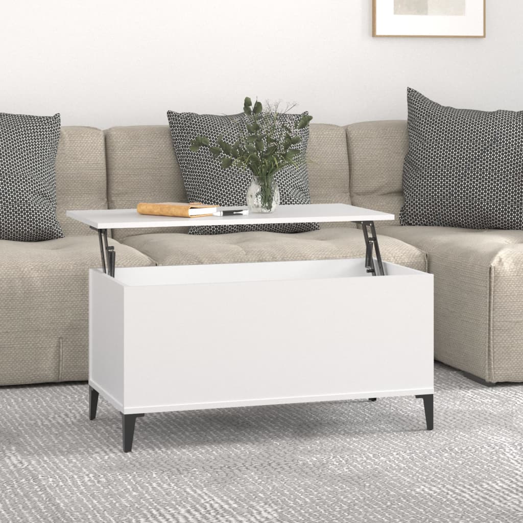 vidaXL Tavolino da Salotto Bianco 90x44,5x45 cm in Legno Multistrato