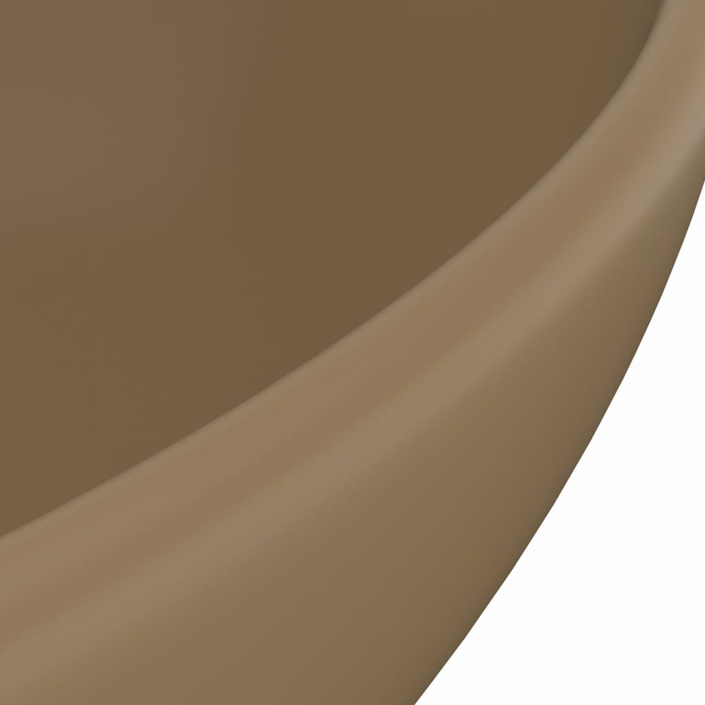 vidaXL Lavandino Lusso Ovale Crema Opaco 40x33 cm in Ceramica