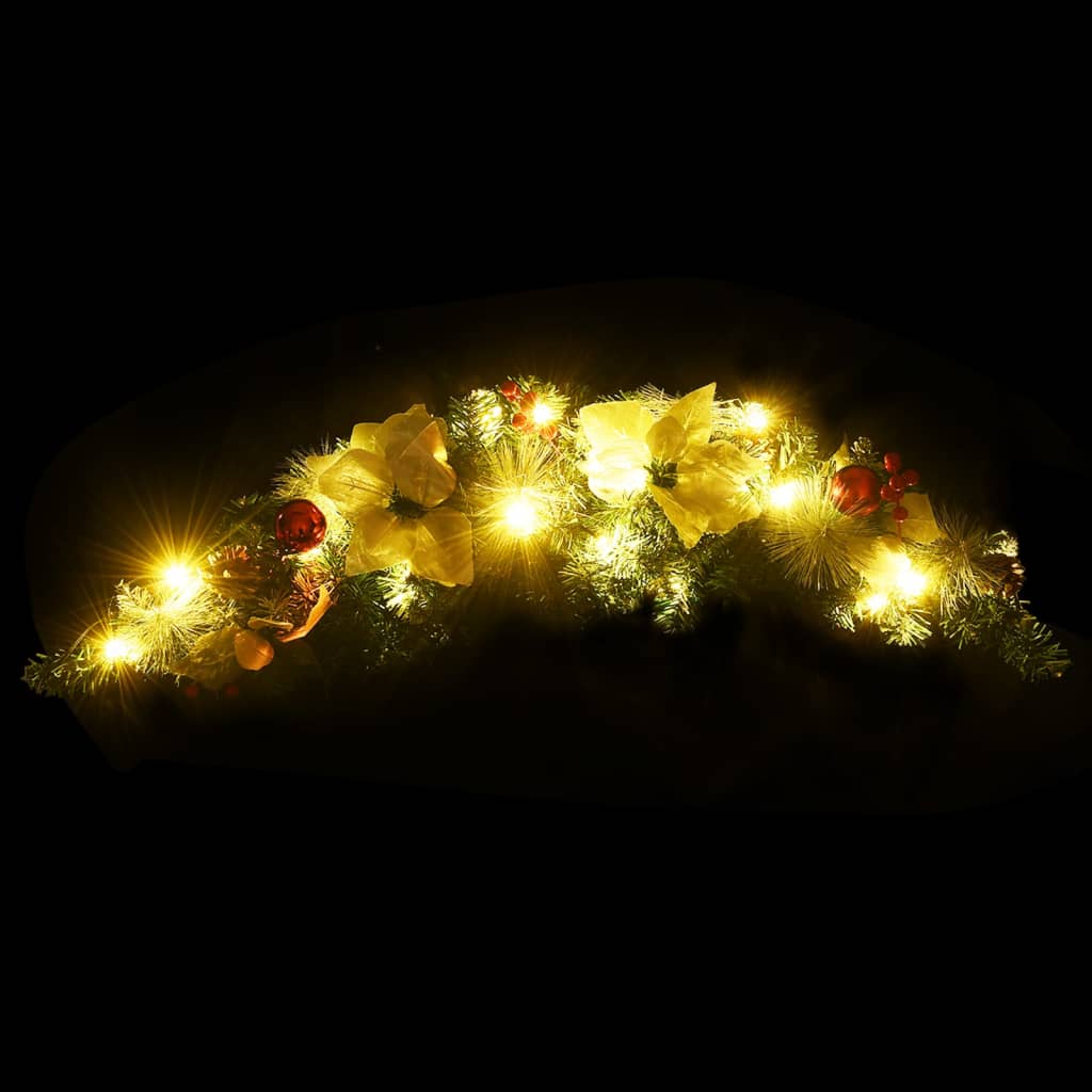vidaXL Ghirlanda di Natale ad Arco con Lucine LED Verde 90 cm in PVC