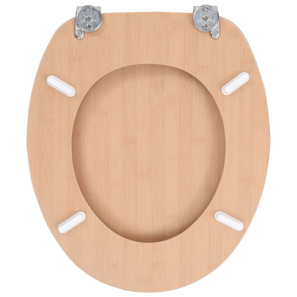 vidaXL Tavoletta WC con Coperchio MDF Design a Bambù