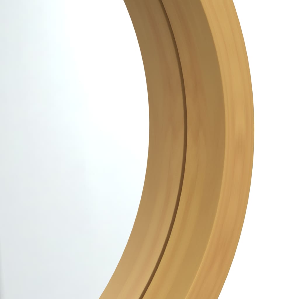 vidaXL Specchio da Parete con Cinghia Dorato Ø 35 cm