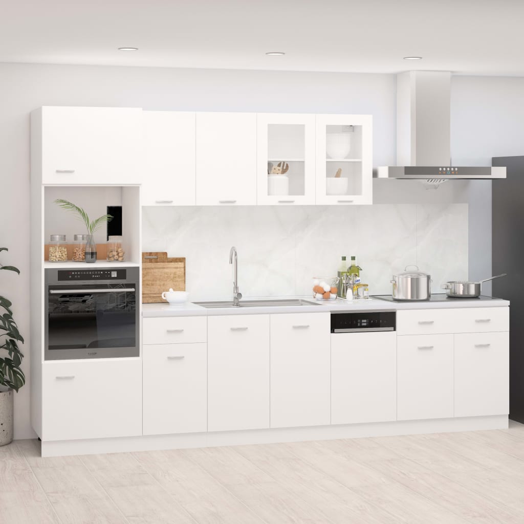 vidaXL Set Armadi da Cucina 7 pz Bianco in Truciolato