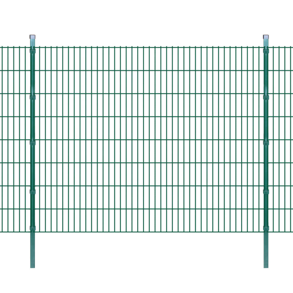 vidaXL Pannello di recinzione 2D giardino con paletti 2008x1630 mm 2m Verde